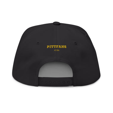 Black cap with 'PITTFANS' text on a white background