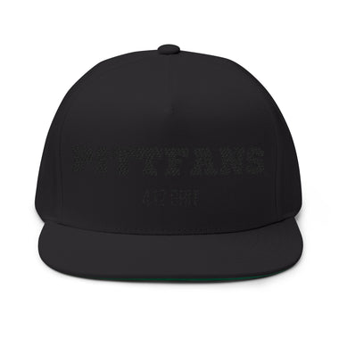 PITTFANS 412 Grit Flat-bill Black cap with text embroidery