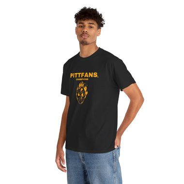  PITTFANS™ Hockey Champions with flaming mask black shirt 