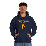 PITTFANS Est. 1882 with baseball pitcher. Navy blue with gold text and design.