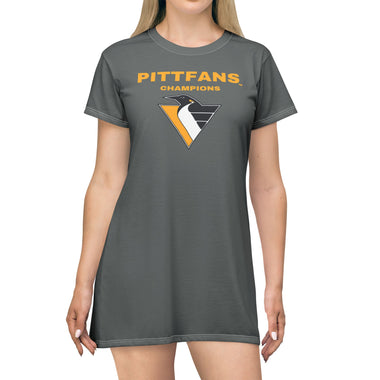 PITTFANS Hockey Champions With Bird T-Shirt Dress