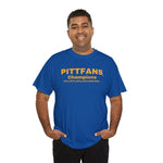 Royal blue PITTFANS Champions T-shirt with Football championship years