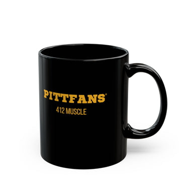 PITTFANS® 412 MUSCLE — Black Mug (11oz)
