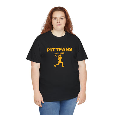 PITTFANS™ Women's Baseball Est. 1943 black t-shirt