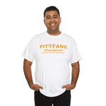 White PITTFANS Champions T-shirt with Football championship years