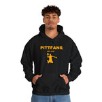 PITTFANS Est. 1905 Basketball. Black hoodie with gold flying basketball player.