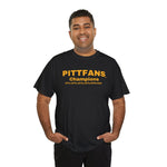 Black PITTFANS Champions T-shirt with Football championship years