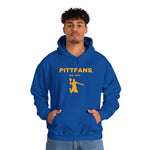 PITTFANS Est. 1905 Basketball royal blue hoodie with flying basketball player.