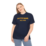 This classic fit PITTFANS™ ALL PRO shirt celebrates the legacy of Pittsburgh sports and is perfect for any true fan. Shirt is Navy blue with gold text