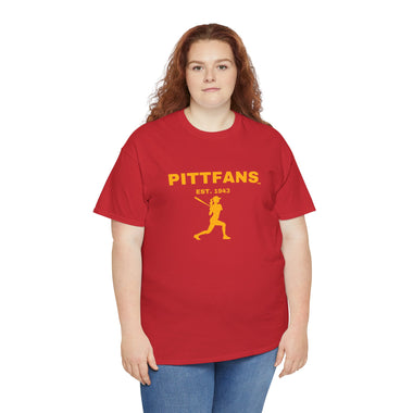 PITTFANS™ Women's Baseball Est. 1943 red t-shirt