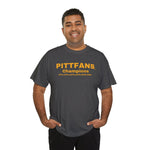 Dark heather Grey PITTFANS Champions T-shirt with Football championship years