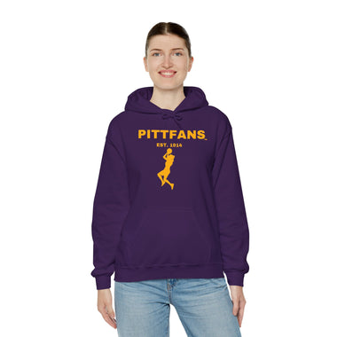 PITTFANS™ Women's Basketball Est. 1914 hooded purple sweatshirt