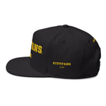 Black cap with yellow text 'PITTFANS' on a white background